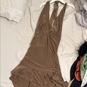 Boutine LA Brown Backless Dress